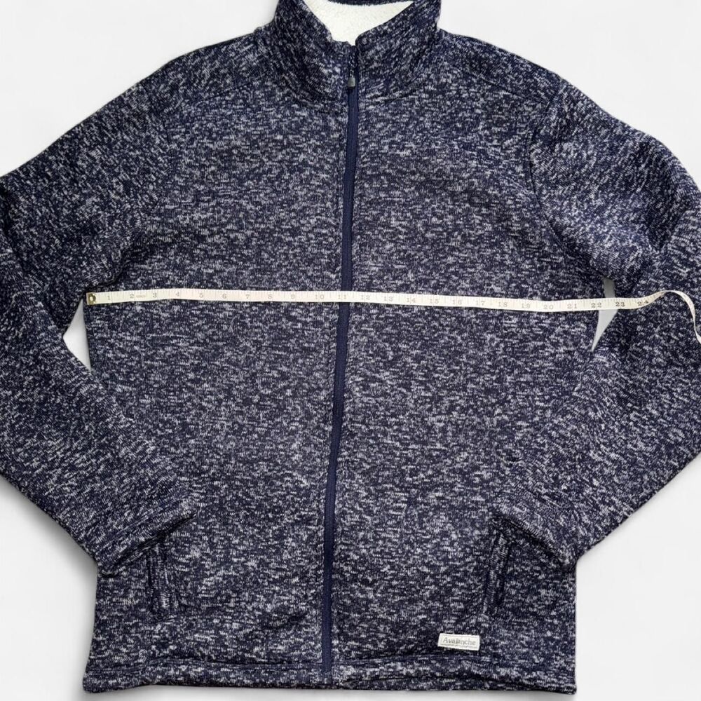 Avalanche Men's Navy Blue Fleece Jacket with White Sherpa Lining; Size MEDIUM - Picture 4 of 7